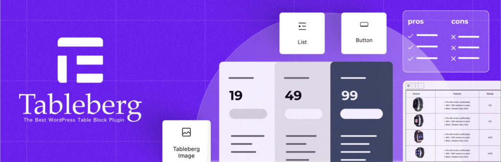 tableberg table plugin