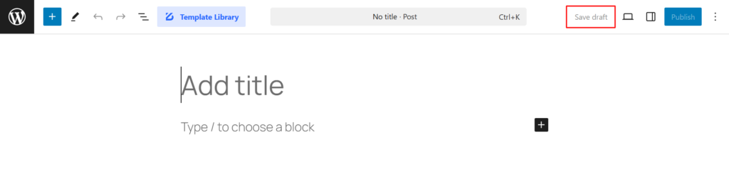 Save Draft option in Gutenberg Builder