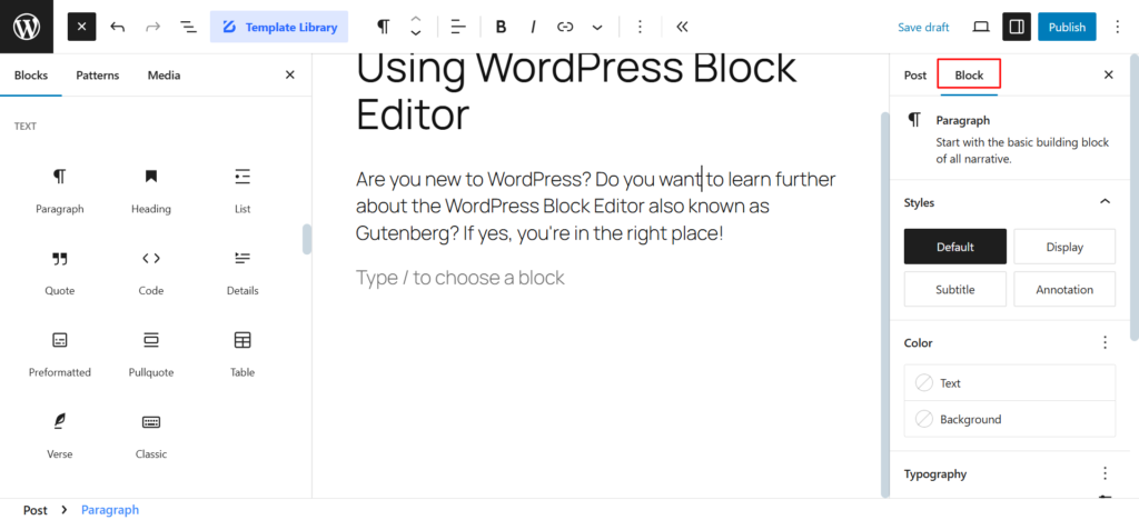 Editing Blocks - Gutenberg Builder