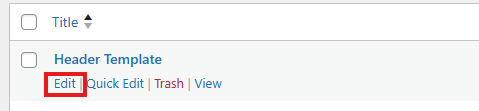 Select or Create a Header Template