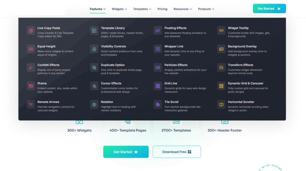 Mega menu in WordPress example 1