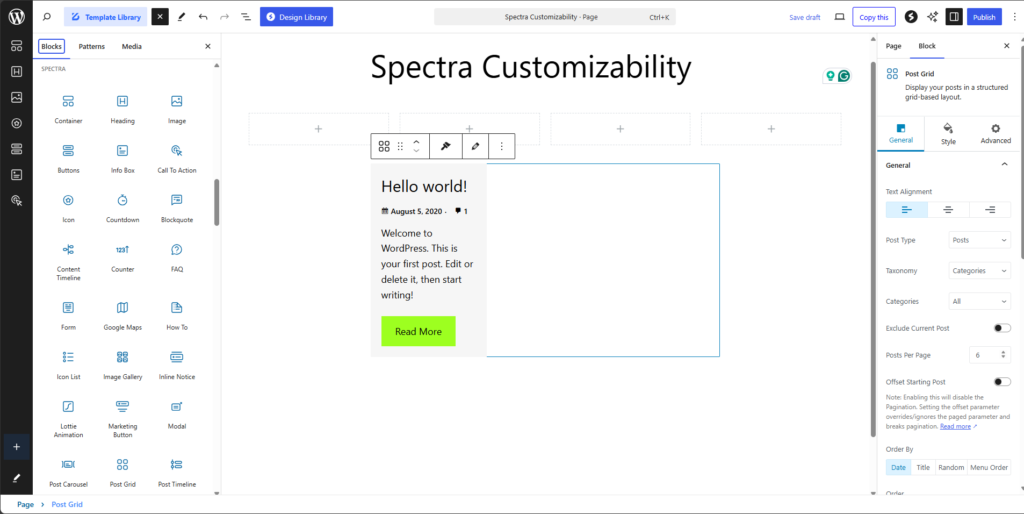 Spectra Customizability