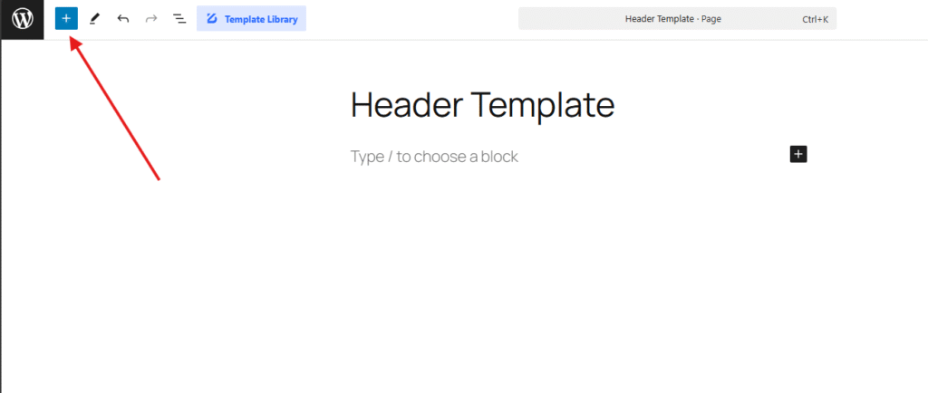 Click the Toggle Block Inserter icon