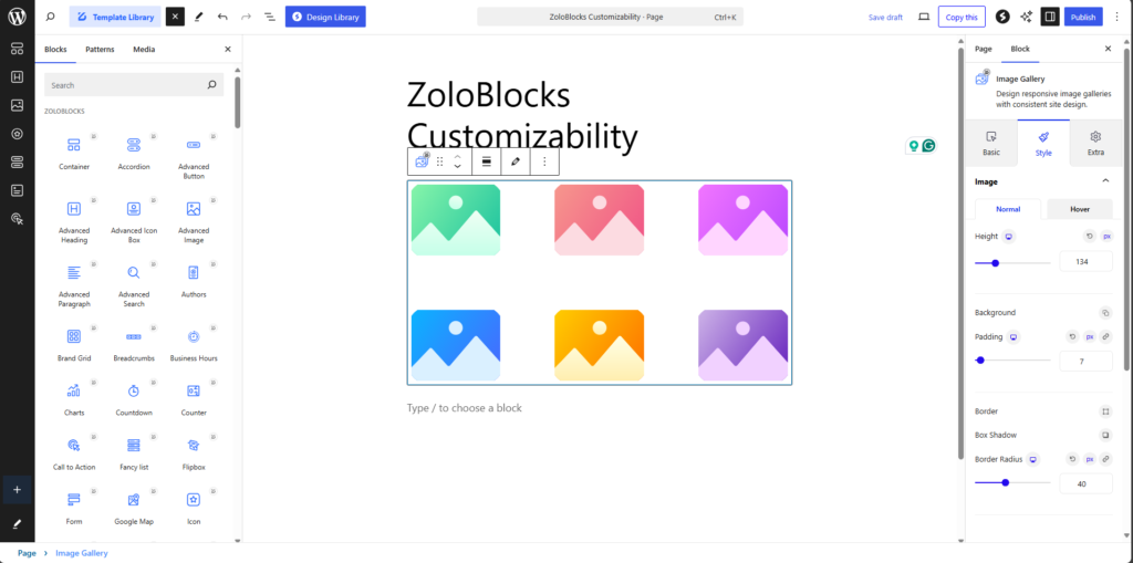 ZoloBlocks Customizability