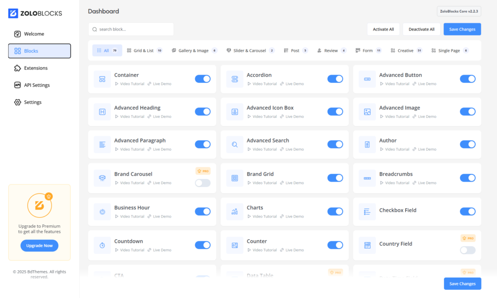 ZoloBlocks Interface