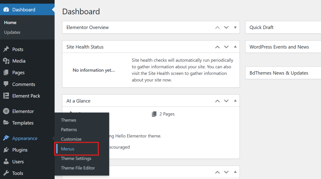 Adding Navigation Menus