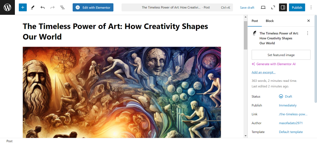 Write your content, format it with headings and add images.