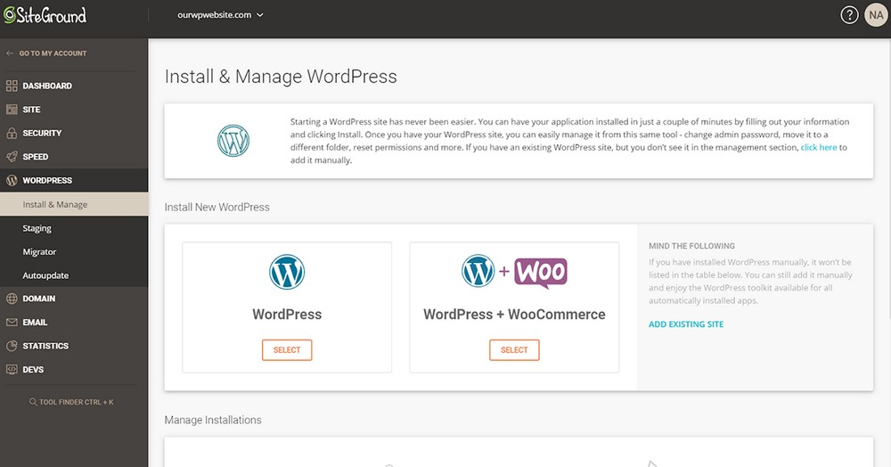 Install WordPress
