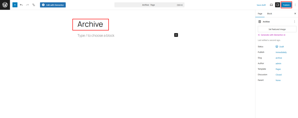 Publish button